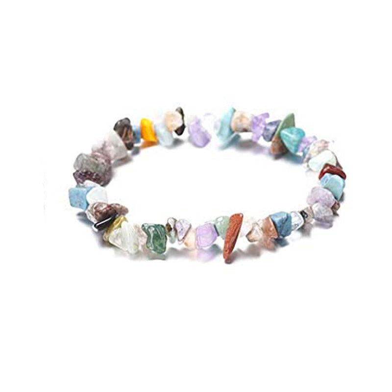 Bracelets de gravier en cristal naturel de yoga en pierre colorée pour femmes