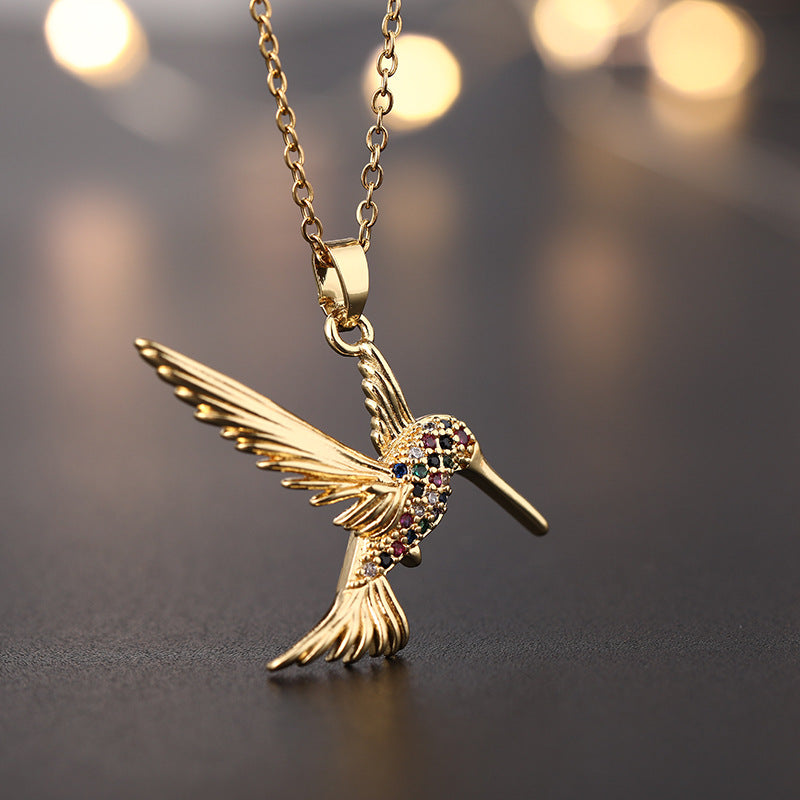 Innovative Personalized Bird Pendant Micro Inlaid Necklaces