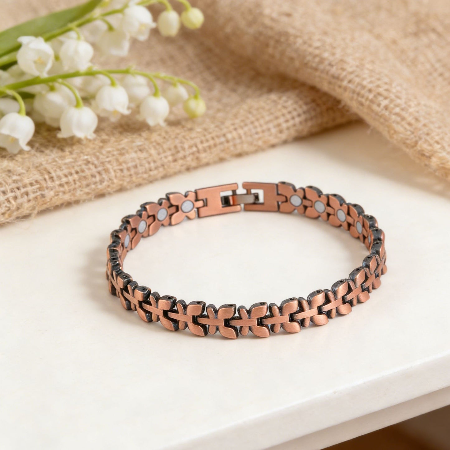 Men's Fashion Retro Environmental Protection Bronze Three Rows Bracelet