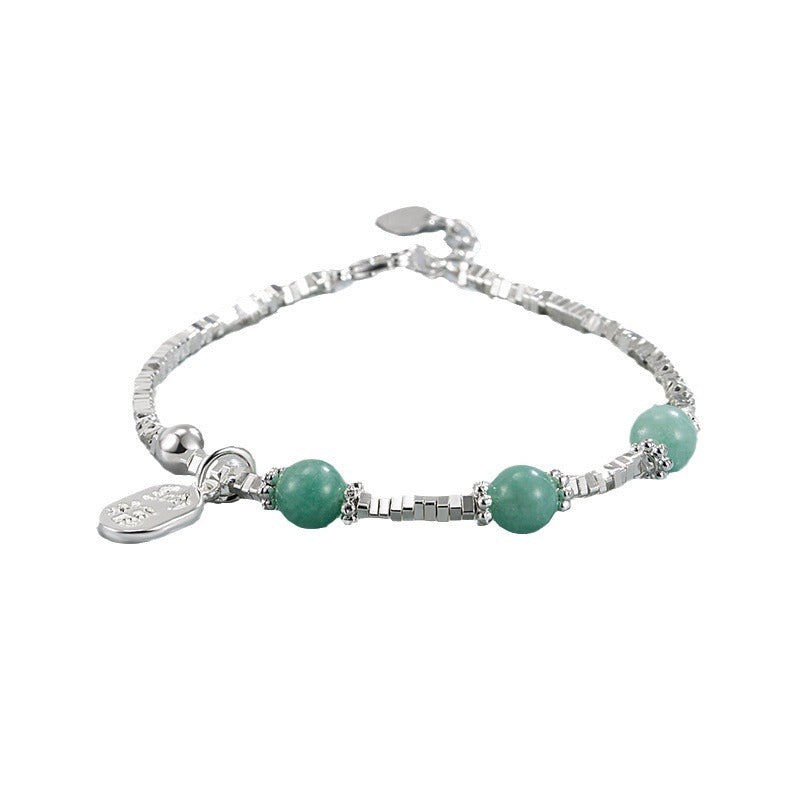 Rich Sier Square Chalcedon Lucky Fortune Armbänder