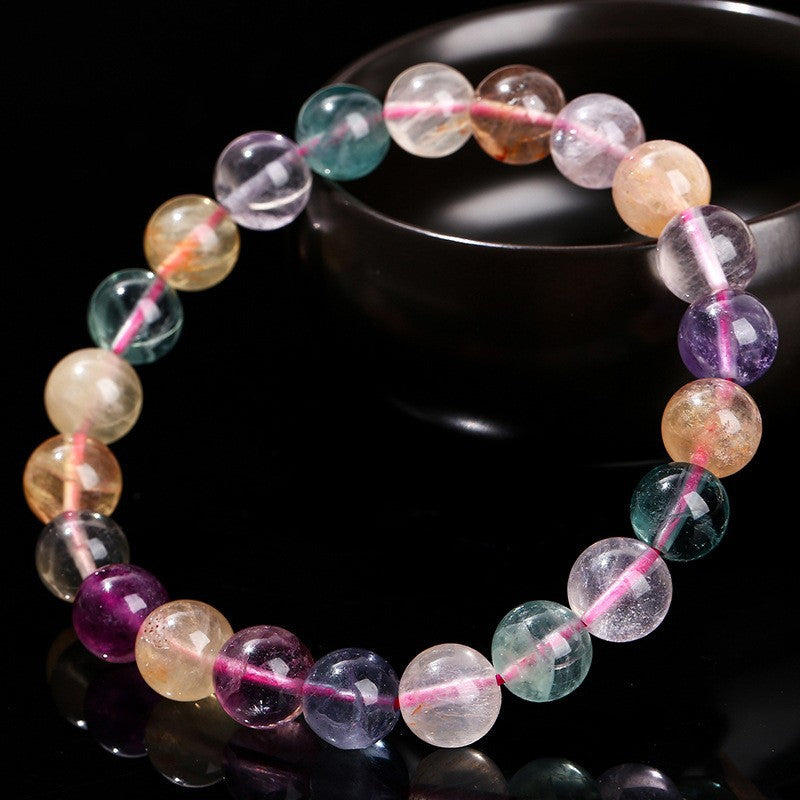 Fluorite Niche Gradient Purple Color Green Bracelets