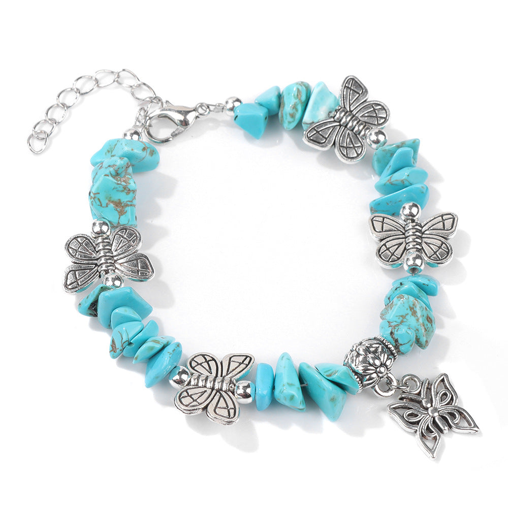 Women's & Men's & Stone Gravel And Vintage Butterfly Bracelets