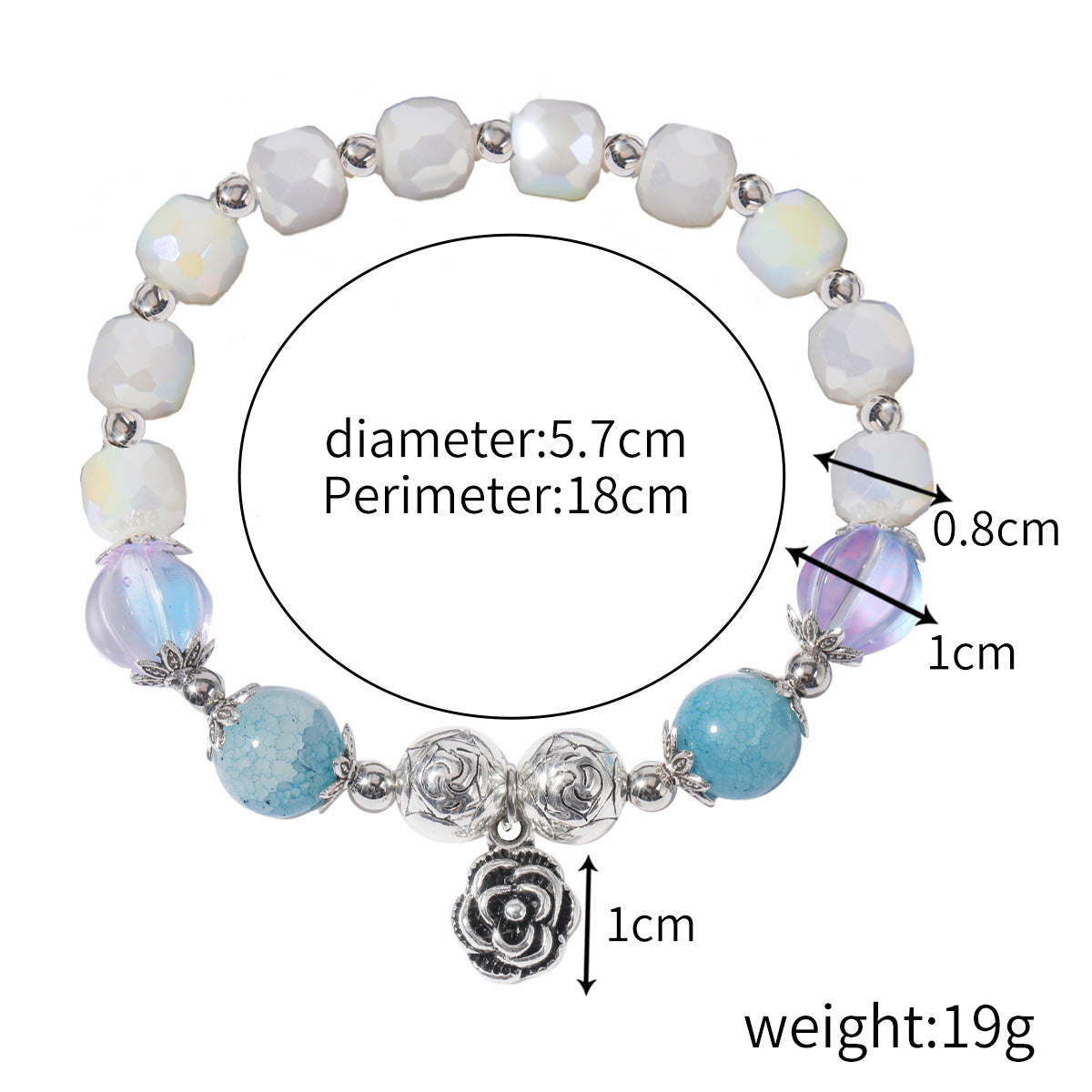 Natürliche Armbänder mit Ornamenten aus Amethyst und Opalkristallen für Damen