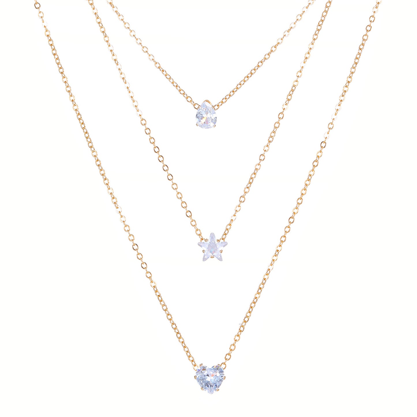 Heart Elegant Female Crystal Zircon Pendant Necklaces