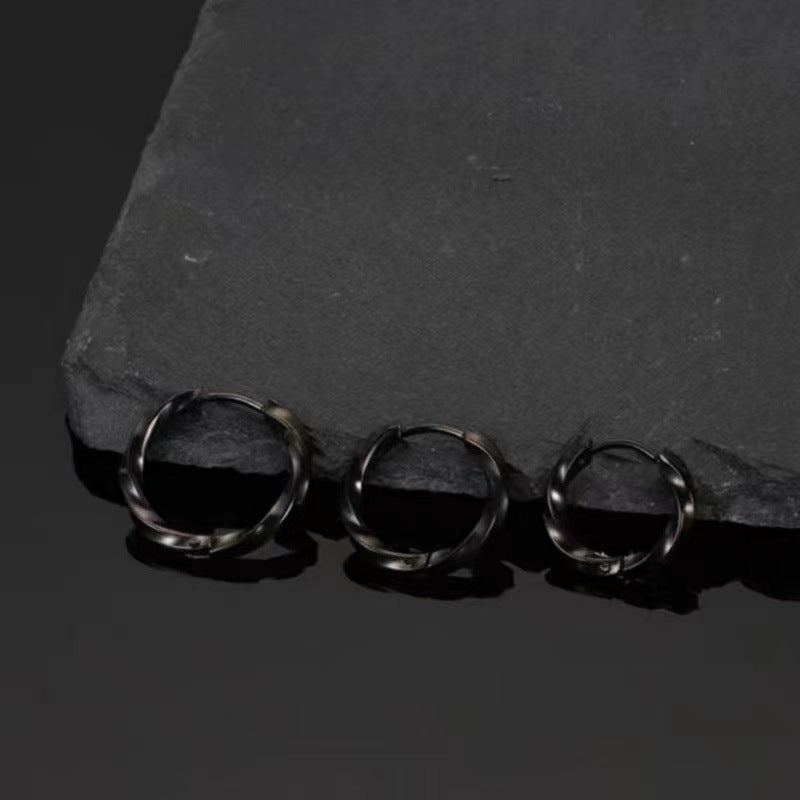 Women's & Men's Stainless Steel Square Twisted High-grade Niche Trendy Unique Simple Earrings