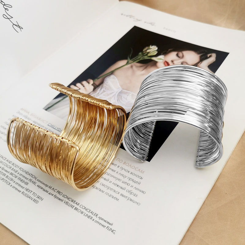 Personalized Fashion Alloy Armband Iron Wire Sheet Coiling Bracelet