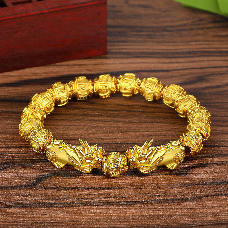 Große Vietnam Placer Gold Pi Imitation Obsidian Sechs Armbänder