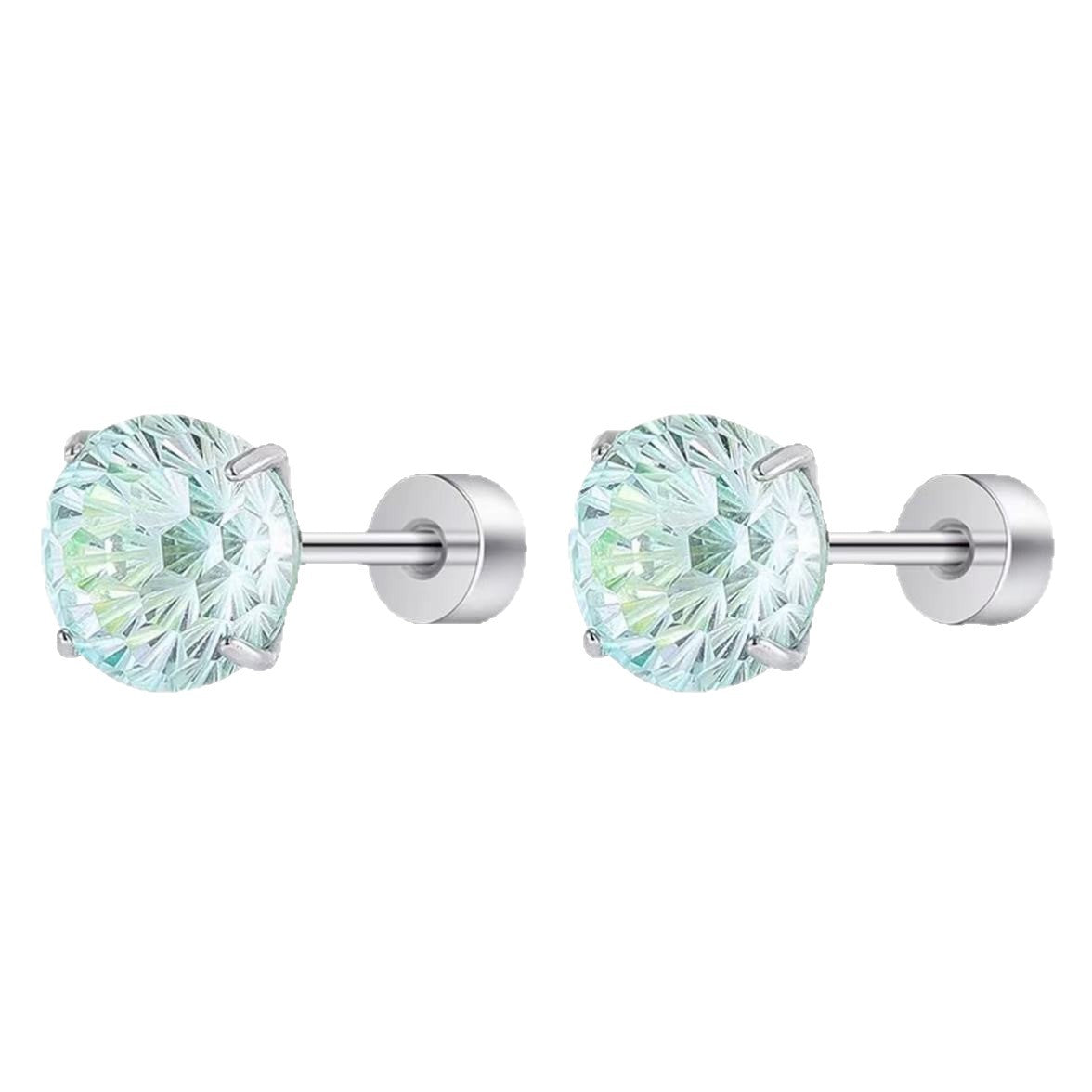 Fireworks Cut Gradient Sky Fire Zircon Flash Medical Titanium Steel Stud Earrings