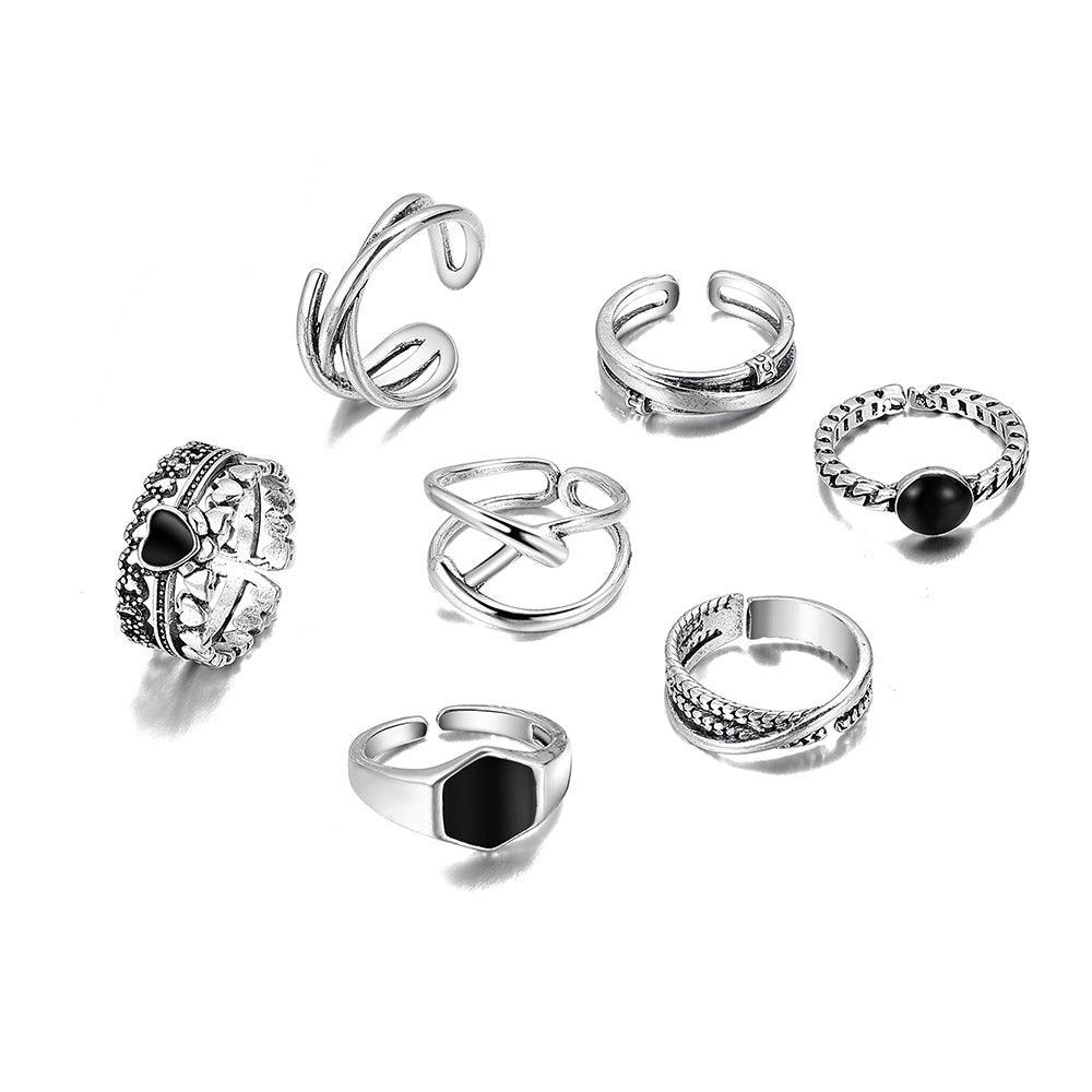 Clearance Vintage Creative Heart Hollow Butterfly Rings