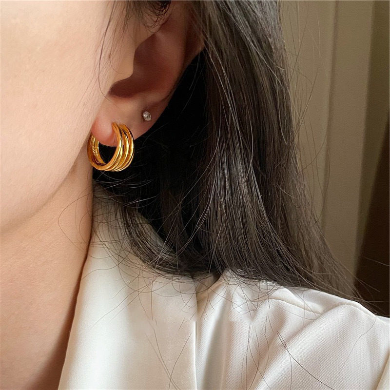 Women's Staggered Metal For Retro Personality And Earrings