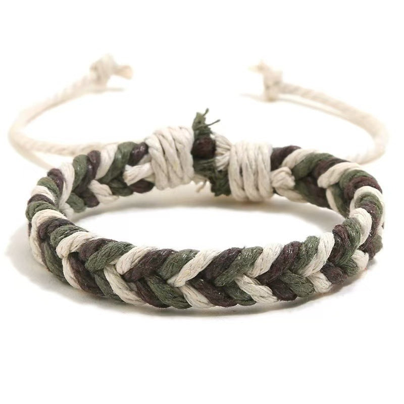 Wax Line Couple Ethnic Style Hand-woven Bracelets