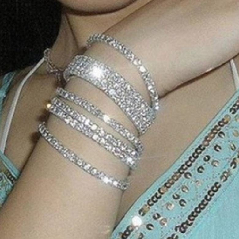 Bracelets intellectuels brillants extensibles à une rangée de diamants