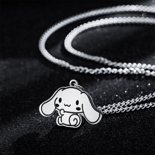 Cartoon Pendant Cute Heart Couple Big Ears Puppy Necklaces