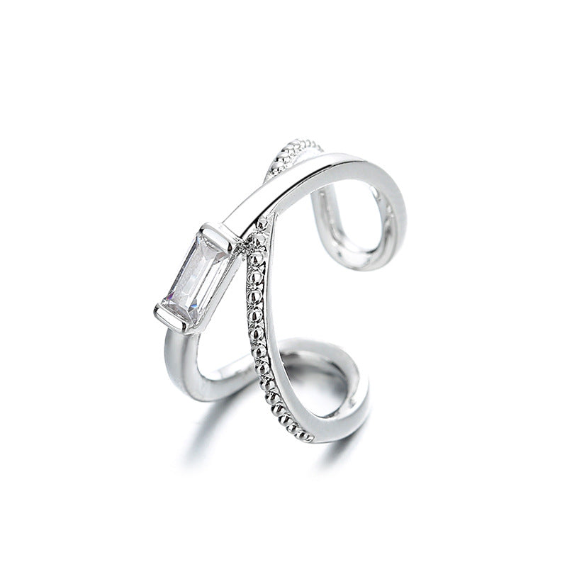 Flash Sand Cross Temperament Korean Style Sweet Cool Fashion Creative Ear Clip
