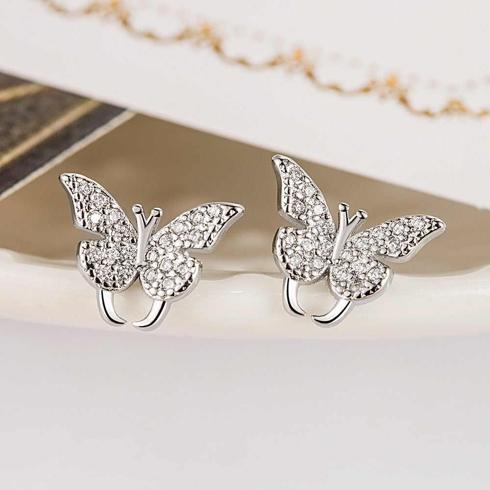 Boucles d'oreilles papillon simples et à la mode, cadeau de luxe abordable pour les vacances