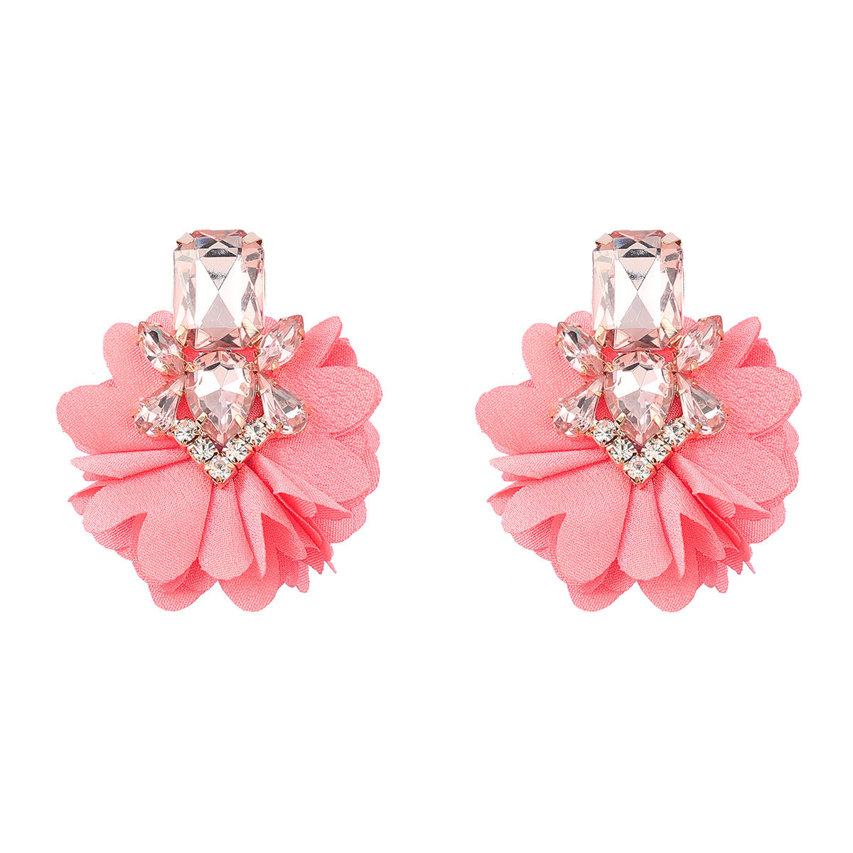 Women's Alloy Fabric Flower For Retro Elegance Earrings