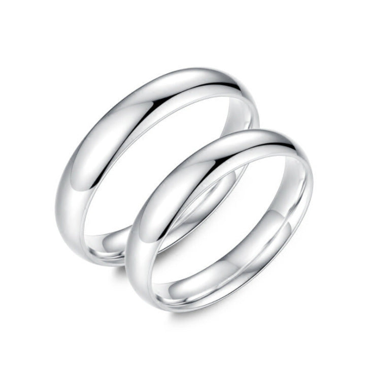 Women's & Men's Style Couple Sier Plated Open Live Rings