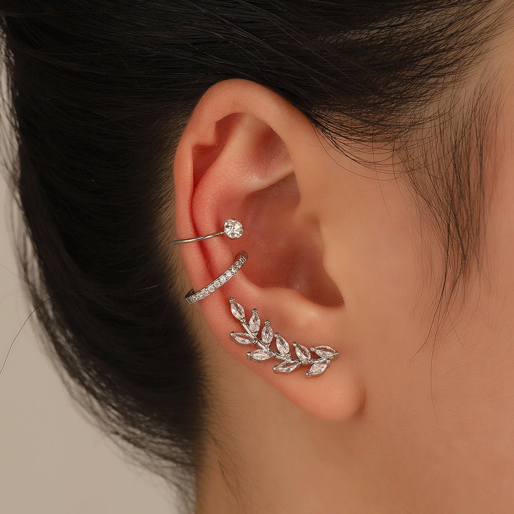 Clip Fashion Personality Copper Inlaid Zircon Rings