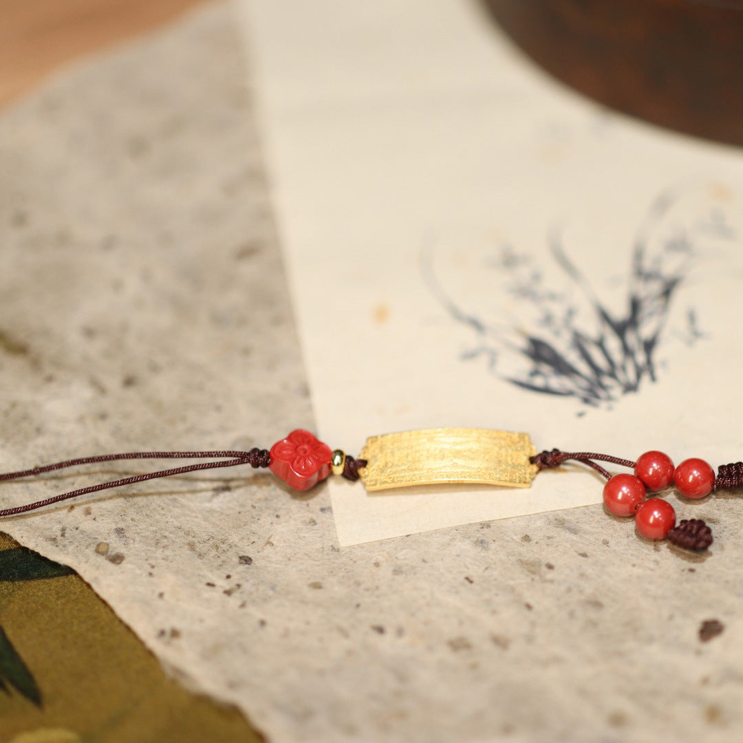 Bracelets de graines de lotus en corde rouge porte-bonheur tissés avec cartes