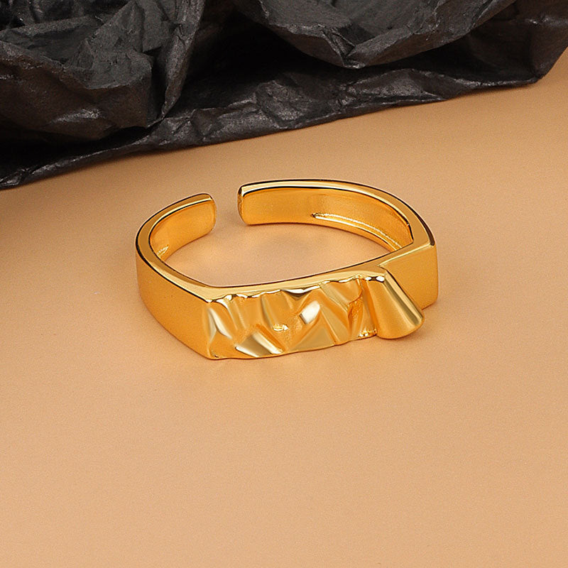 Korean Style Irregular Convex Minimalist Design Open Rings