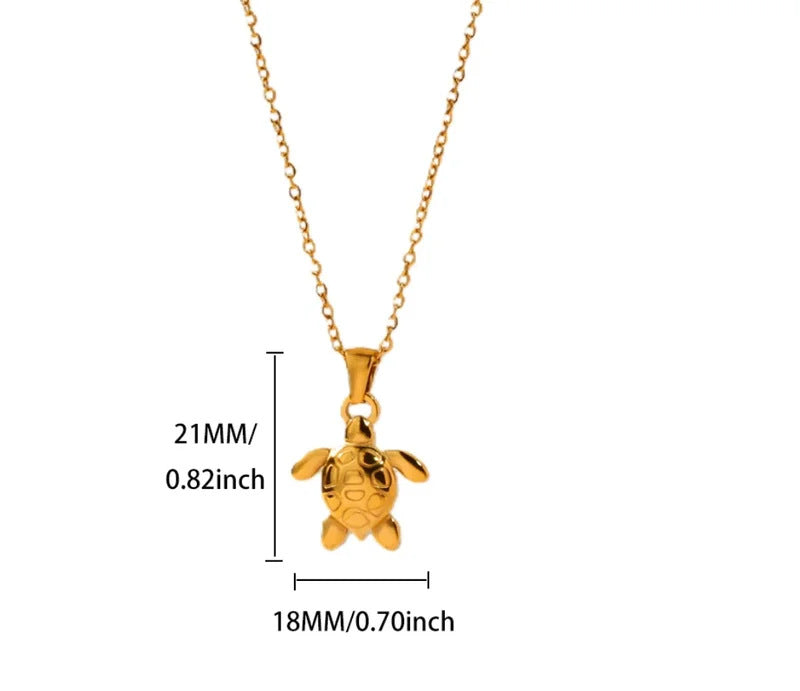 Small Conch Stainless Steel Shell Starfish Ocean Vacation Necklace