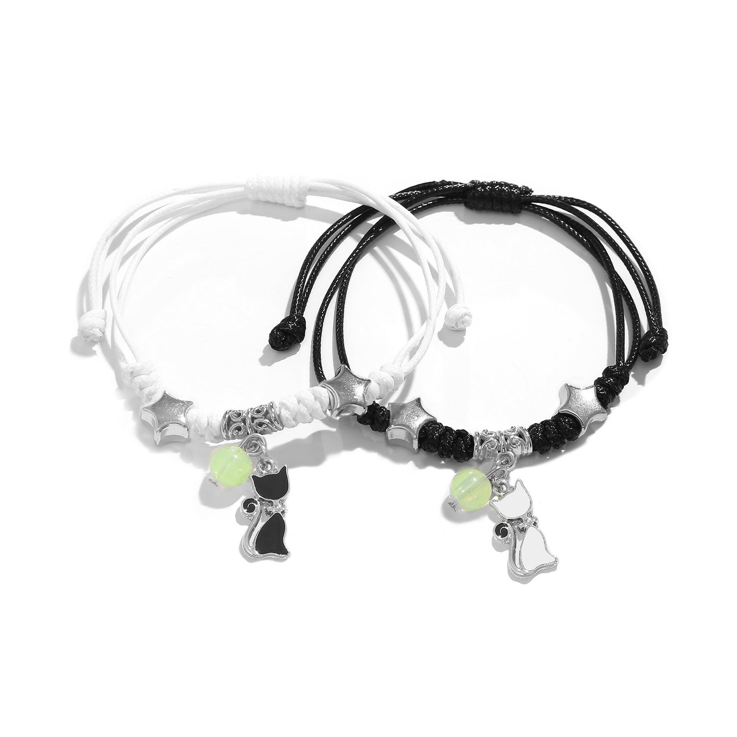 Bracelets tissés pentagramme créatifs pour couple, mode coréenne