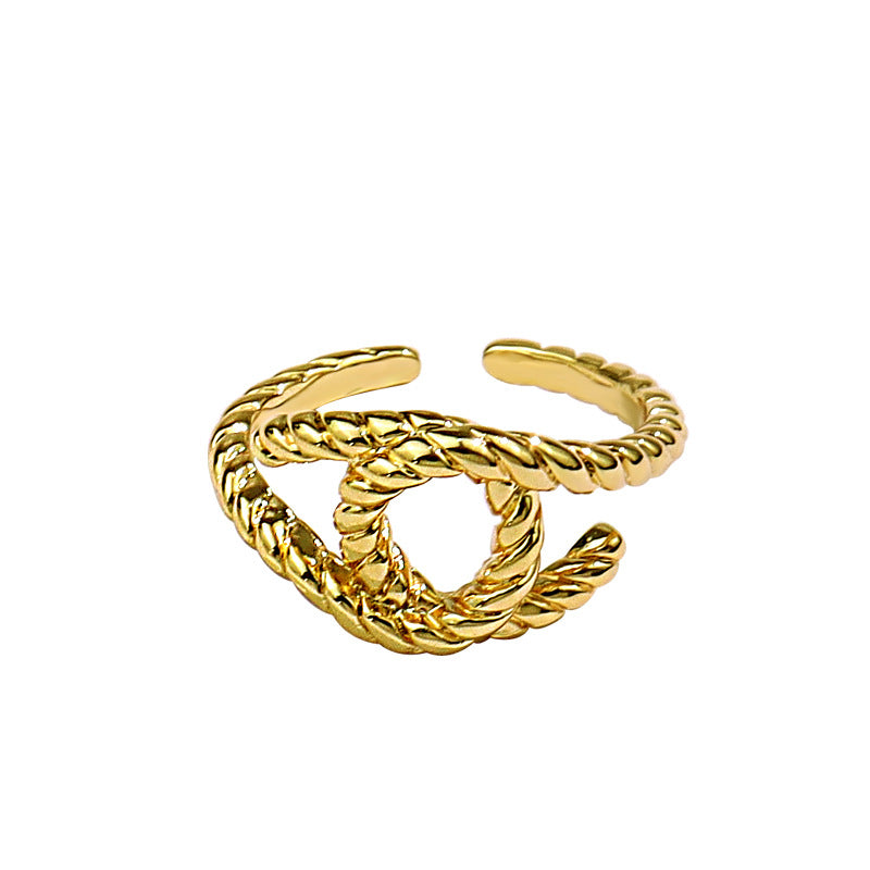 Mori Style Mysterious Eye Design Twist Braid Fine Rings