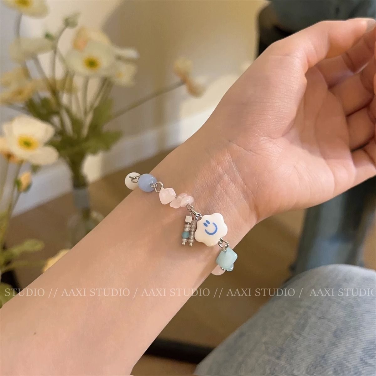 Bracelets de barbe à papa en perles Macaron pour femmes, mignonnes et amusantes copines