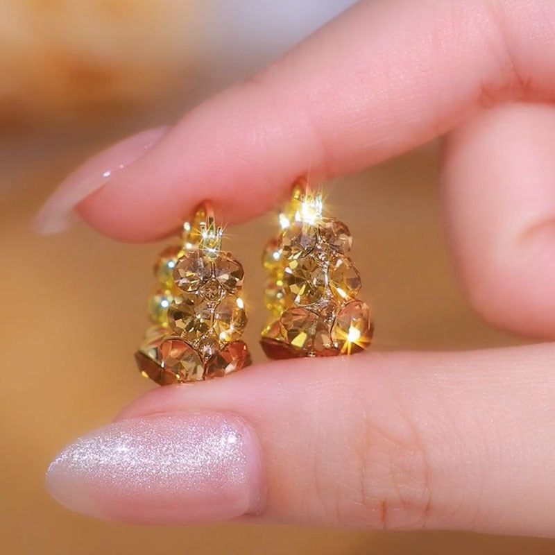 Shiny Full Diamond Clip Daily Simple Earrings
