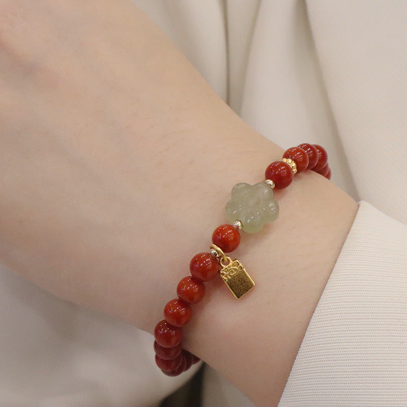 Bracelets de vie sauvage de tempérament de Jade d'agate rouge