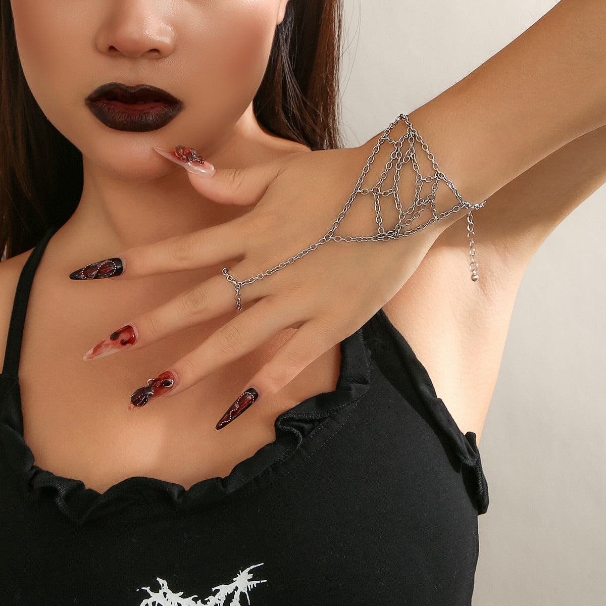 Cool Dark Spider Mesh Single Ornament Halloween Bracelets