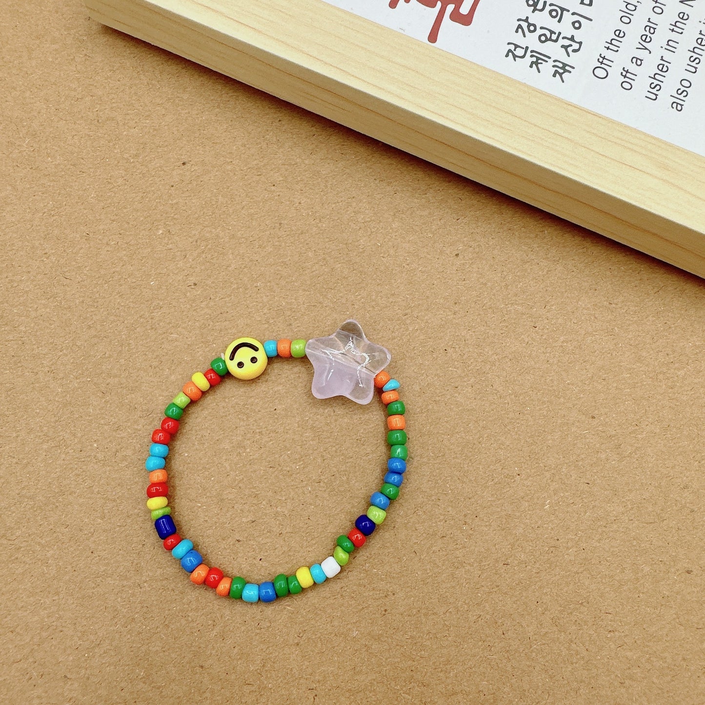 Colorful Smiley Face Five-pointed Star Beaded Bracelets