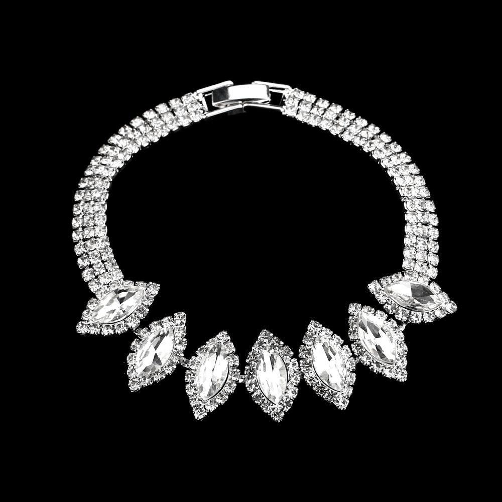Zircon Water Drop Eardrops Bride Wedding Jewelry Set