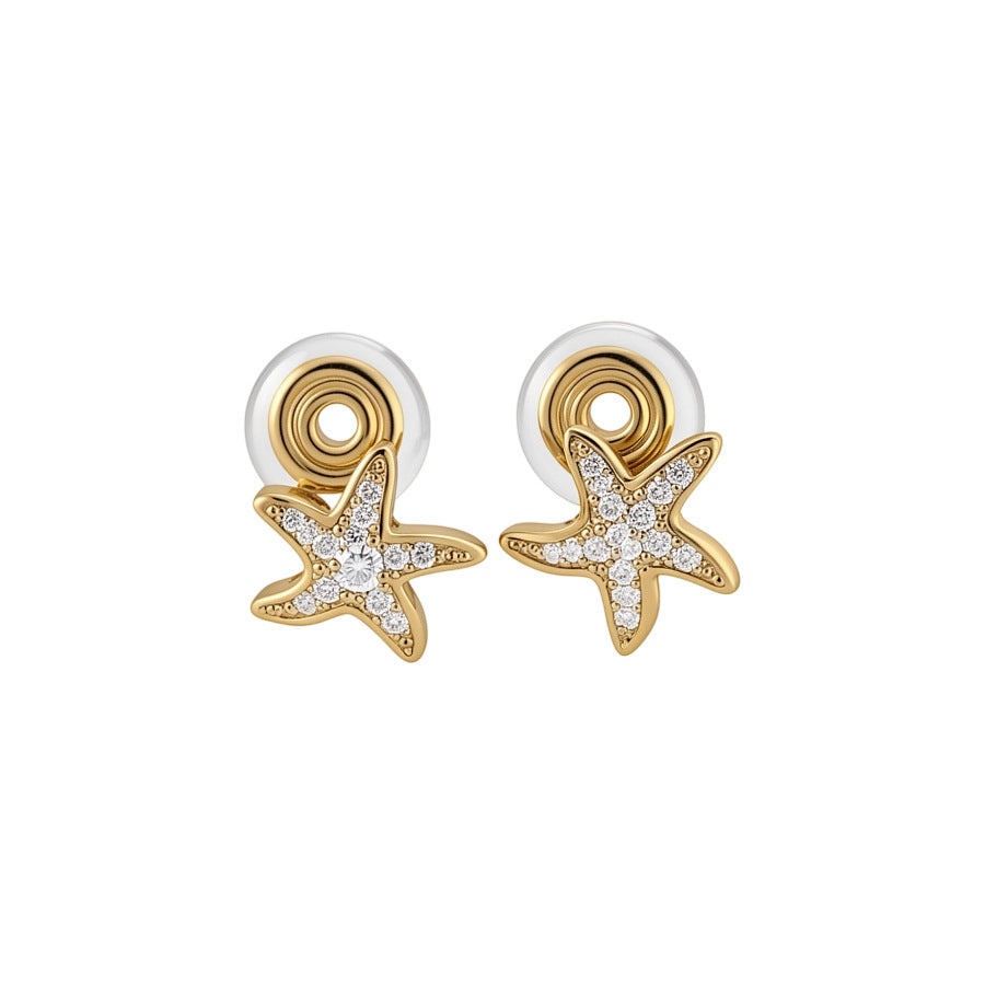 Real Gold Electroplated Zircon Bone Female Niche Ear Clip