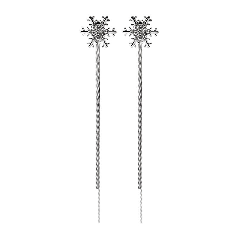 Boucles d'oreilles Sier flocon de neige gland tempérament sauvage doux