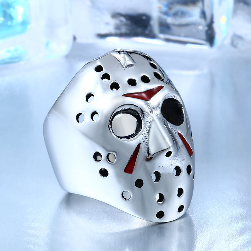 Men's Television Splendid Trendy Stainless Steel Jason Mask Epoxy Rings