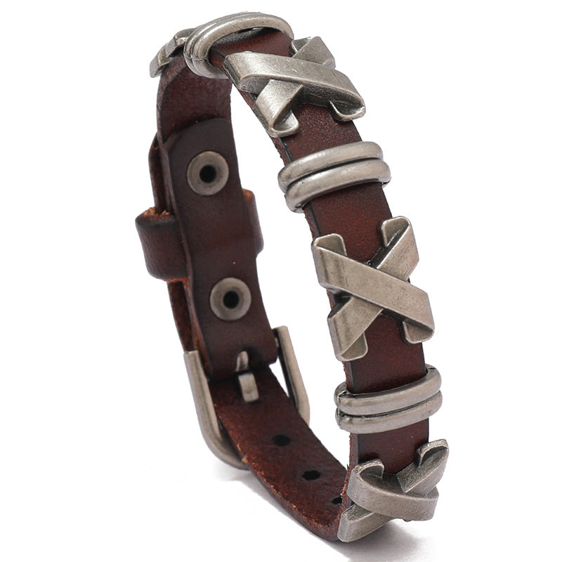 Fashion Simple Punk Cattle Leather Personality Bracelets