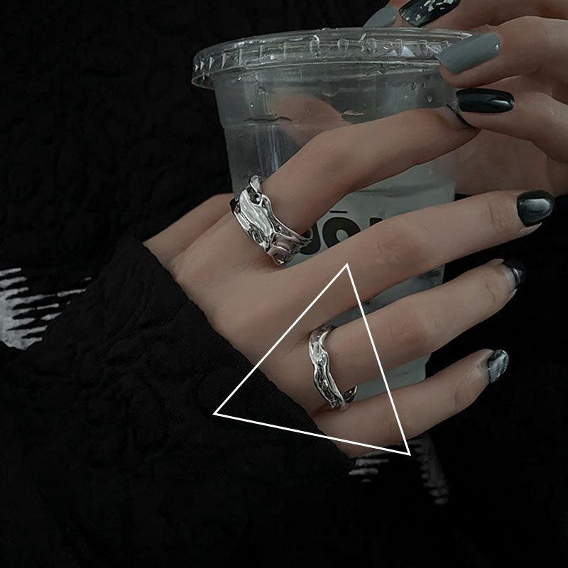 Irregular Opening Adjustable Female Cold Wind Light Rings