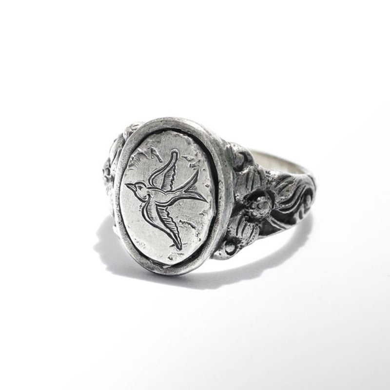 Retro Baroque Style Pattern Handmade Personality Ring