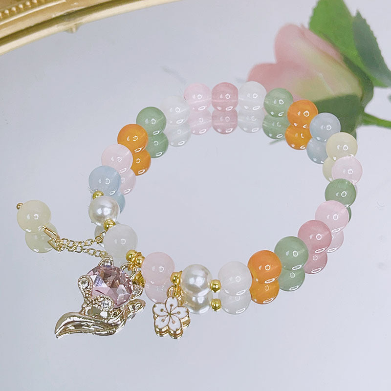 Bracelets de papeterie de décrochage perlés simples et mignons pour femmes