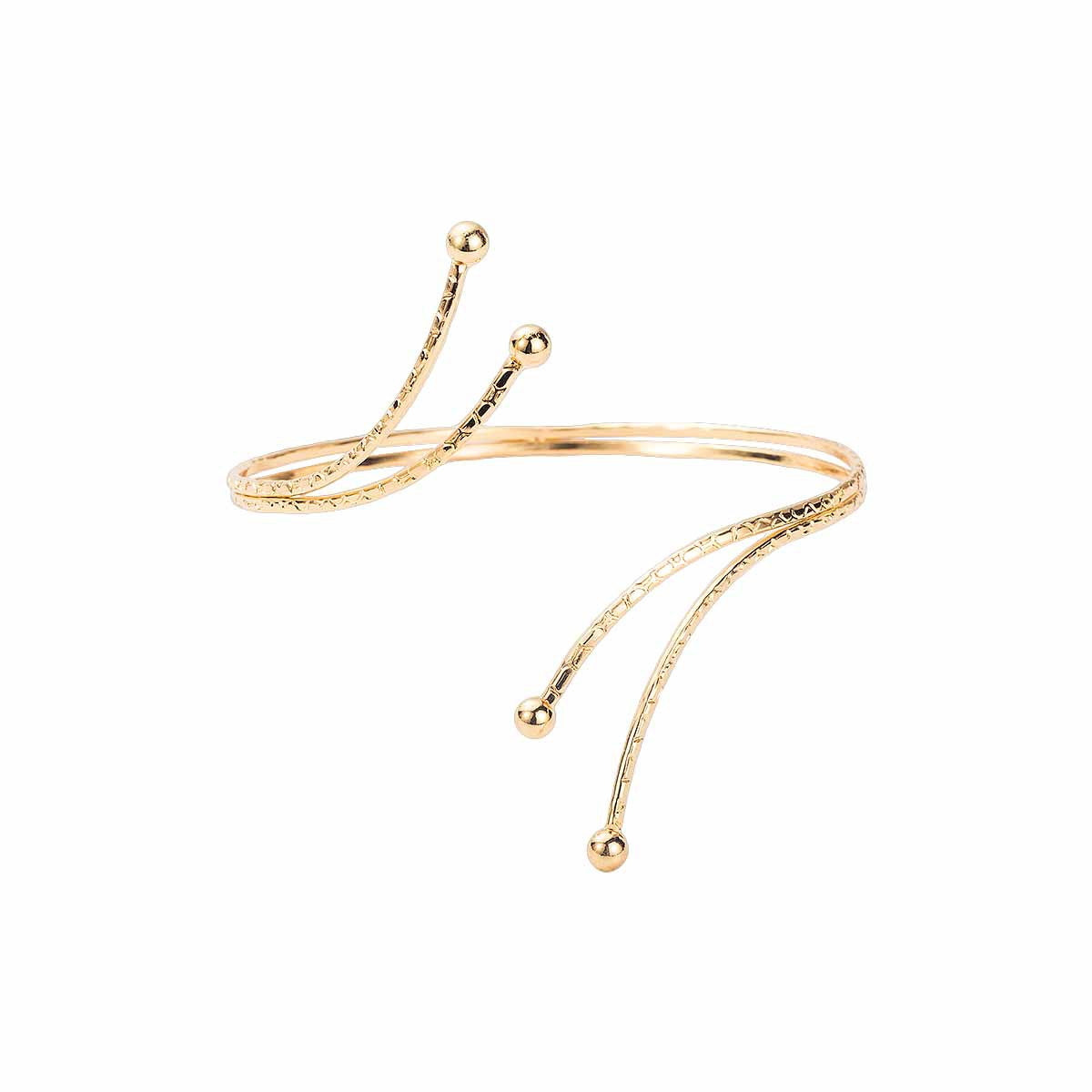 Water Drop Leaves Open Armband Exaggerated Personalized Line Metal Bracelet