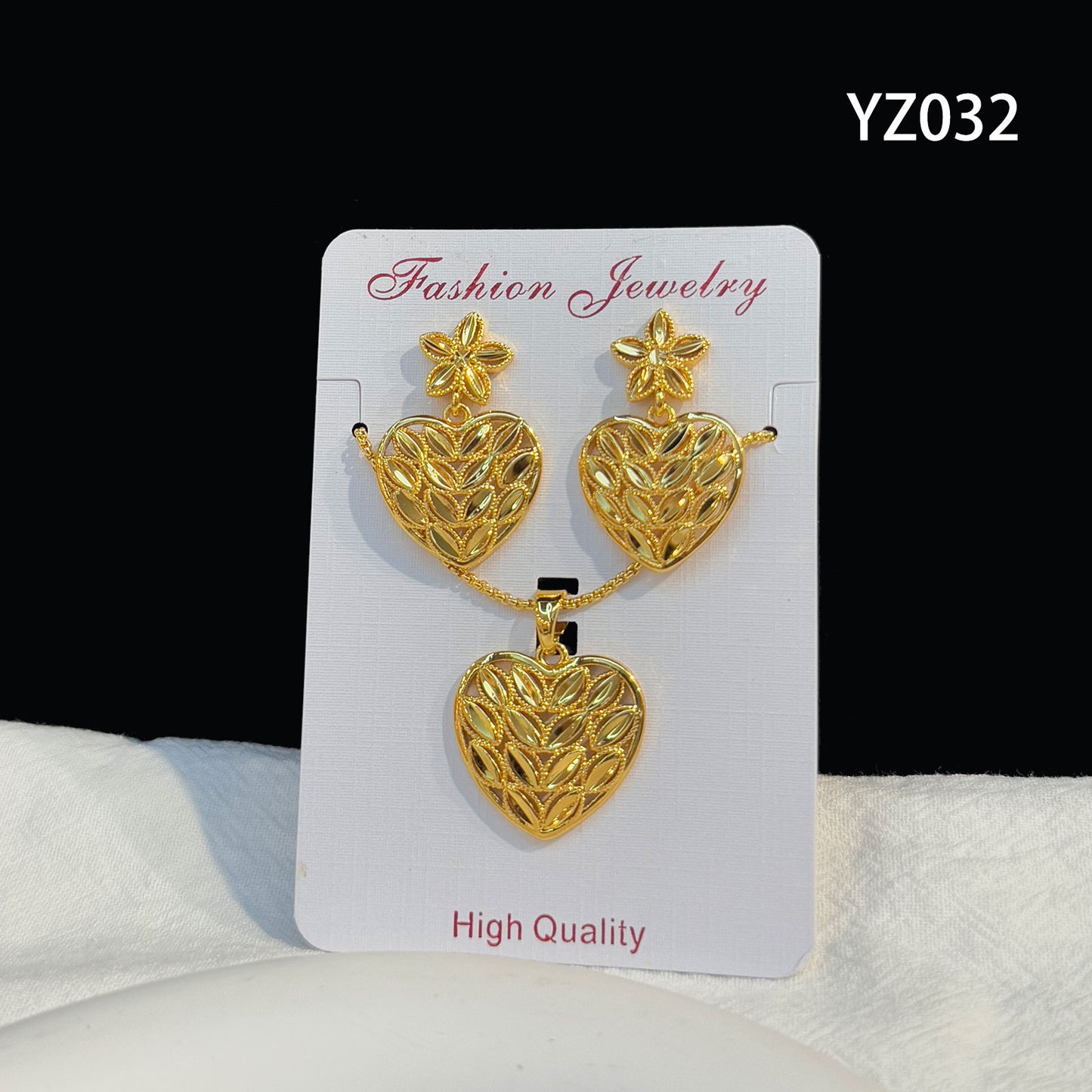 Love Heart Flowers Ear Medium Suit Pendants