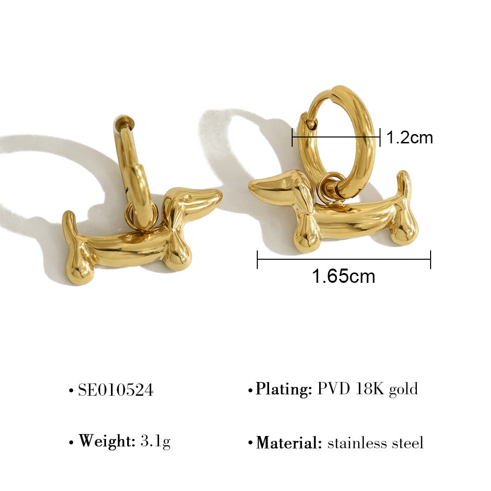 Stainless Steel Three-piece Small Animal Series Earrings