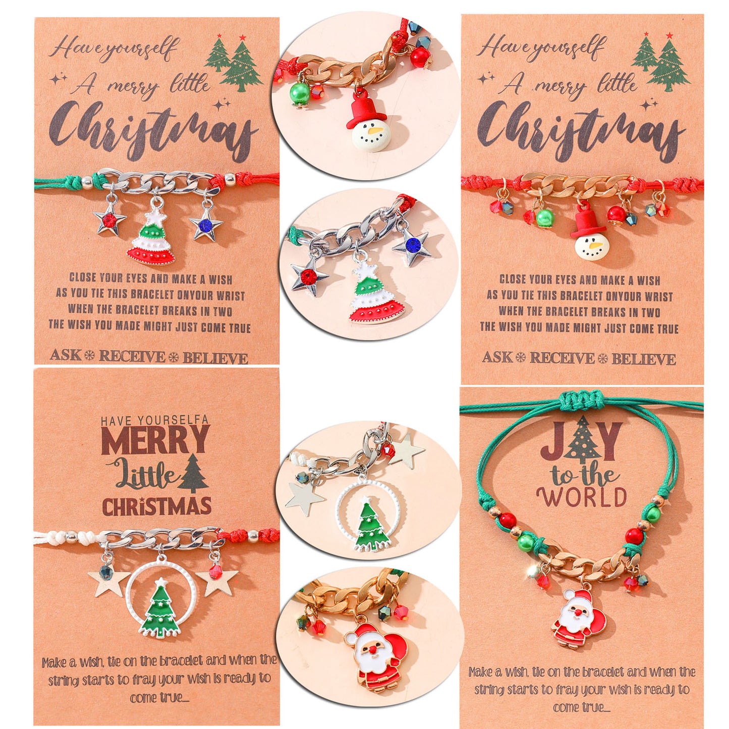 Christmas Creative Metal Dripping Oil Elements Bracelets