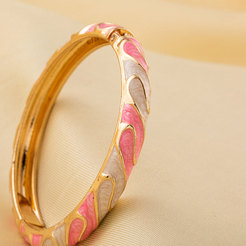 Chinese Enamel Gilding Colorful Dripping National Style Bracelet