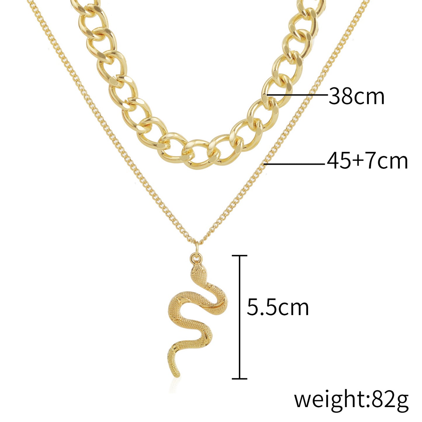 Animal Snake Exaggerated Punk Pendant Bone Necklaces