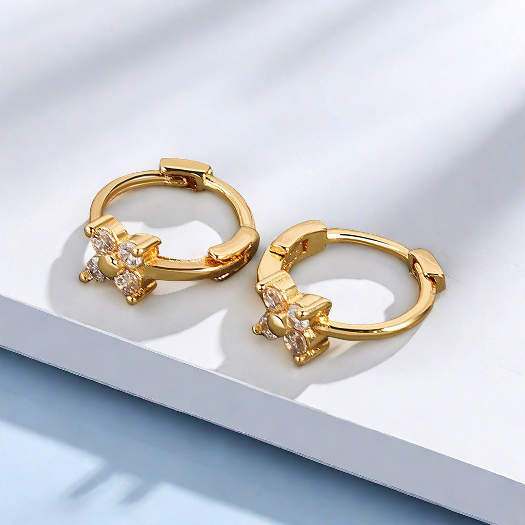 Exquisite Inlaid Zirconium Small Design Simple Ear Buckle