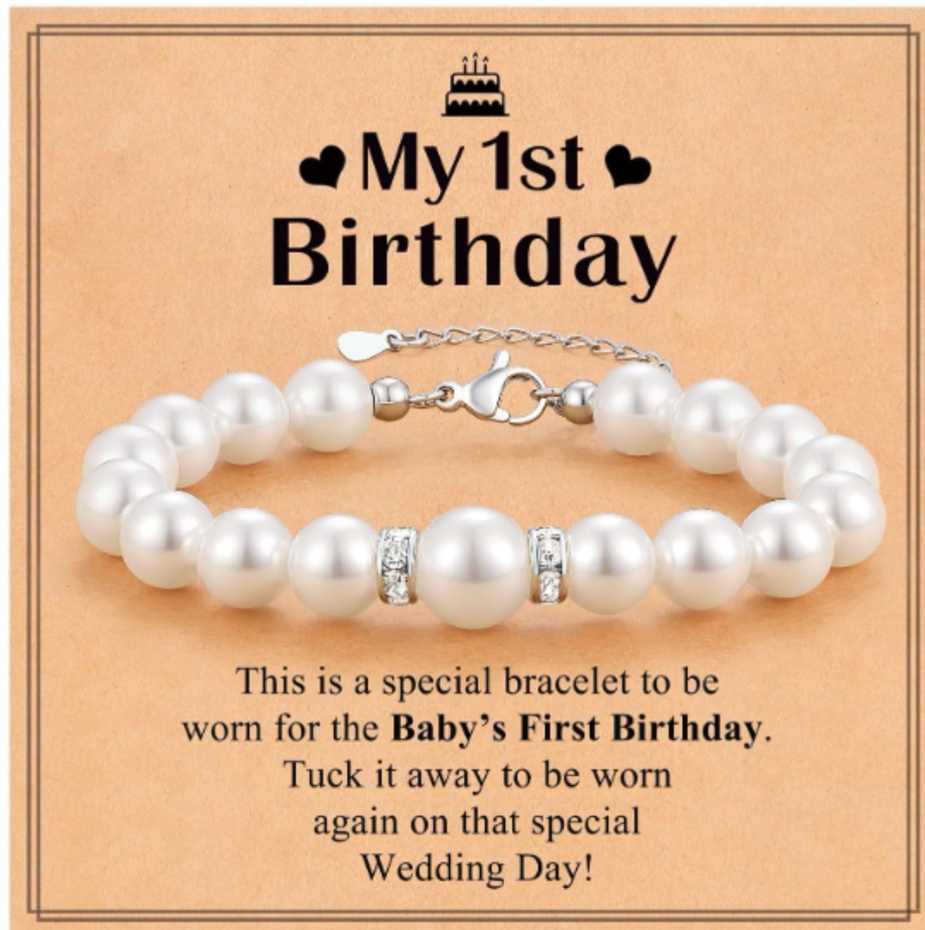 Imitation Pearl Love Woven Little Easter Bracelet