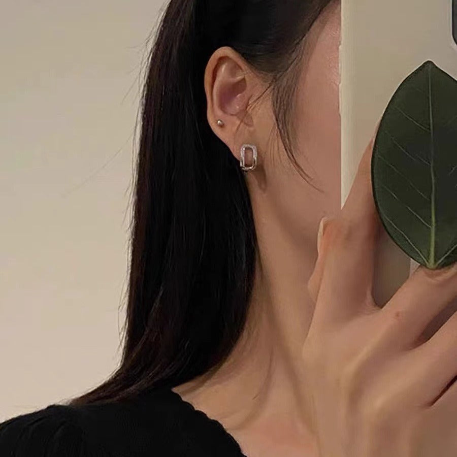 Clip Hollow Jeweled Personal Korean Style Everyday Joker Cold Exquisite Ear Buckle