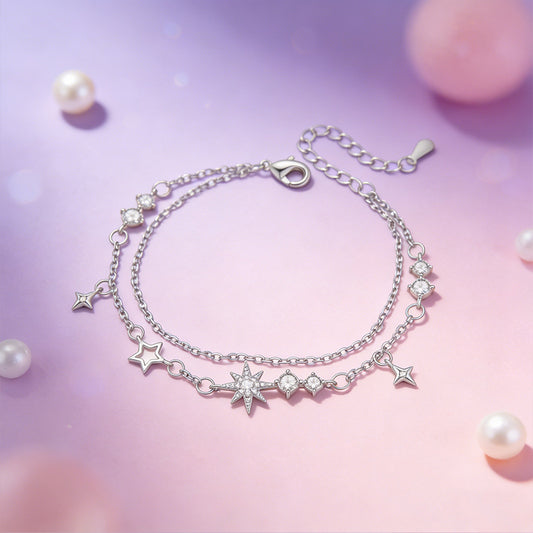 Light Luxury High-grade Hollow Zircon Birthday Bracelet